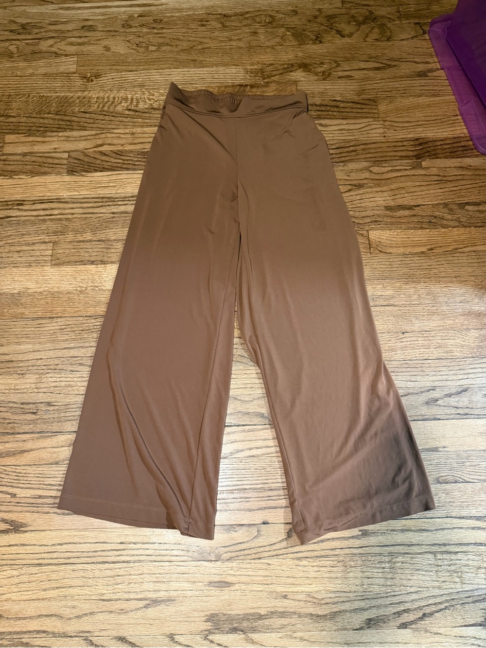 Three Dots Wide-Leg Pants in Warm Brown